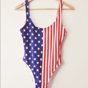 American Apparel USA Flag Fourth of July Swimsuit